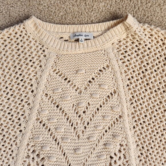 NWOT Another Love "Meryl" Cotton Crochet Sweater - Picture 4 of 8